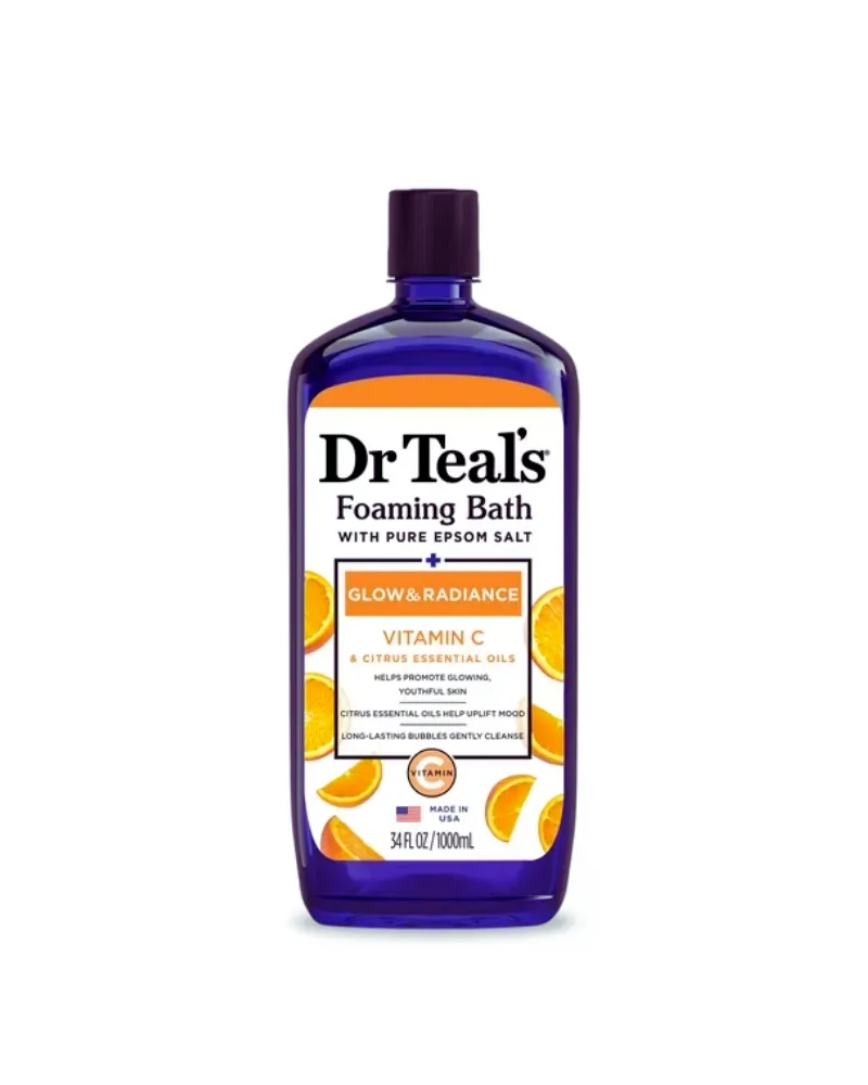 Dr Teals glow and radiance vitamin c foaming bath 1000ml