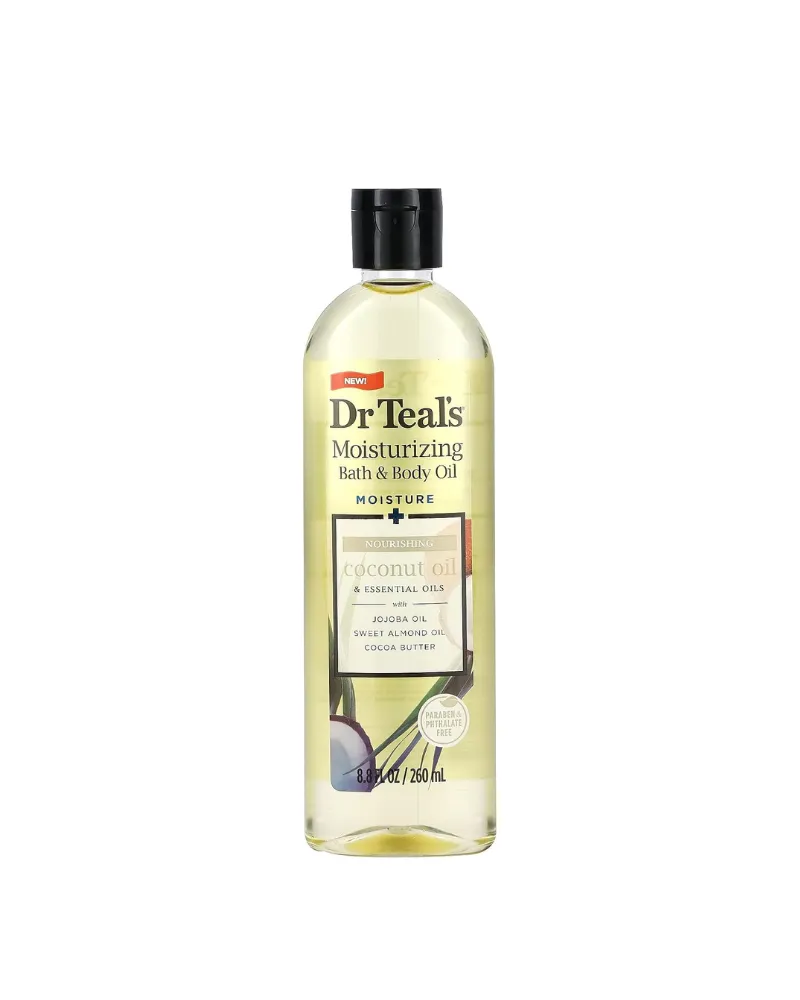 dr teals nourish and protect coconut moisturising bath and body oil 260ml