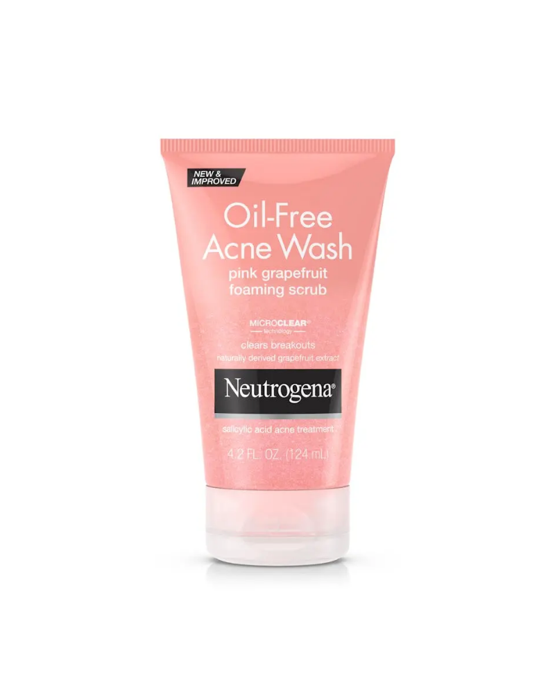neutrogena oil free acne wash pink grapefruit foaming scrub