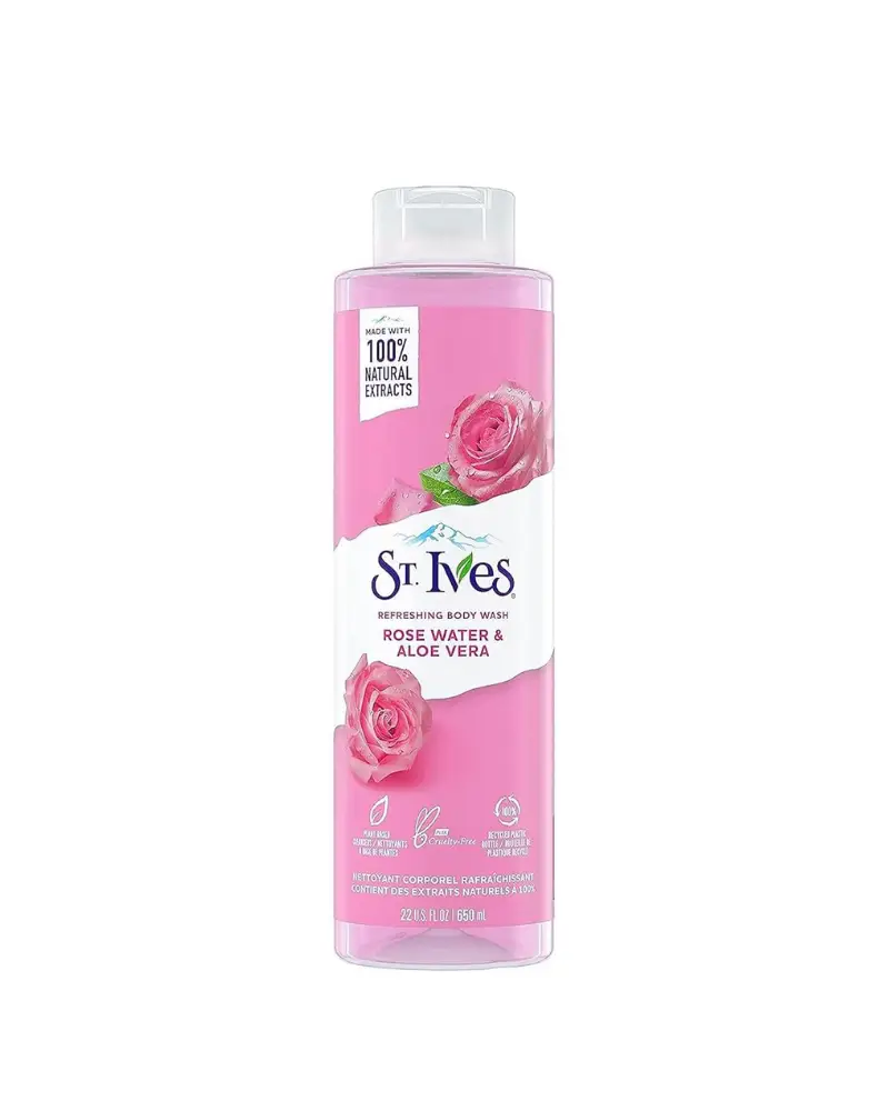 st ives refreshing body wash rose water & aloe vera 650ml